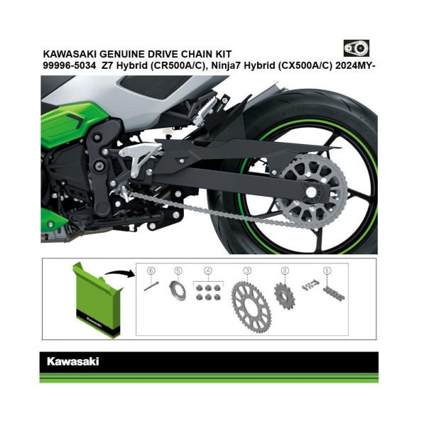 Kawasaki Genuine chain and sprocket kit